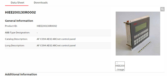ABB HIEE200130R0002 AF C094 AE02 ARCnet Control Panel Weight 1.2 Kg