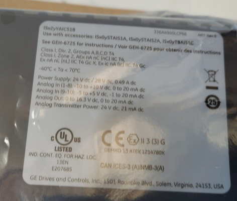 General Electric Mark VIe IS420YAICS1B Analog I/O Pack module Made in USA NSMP