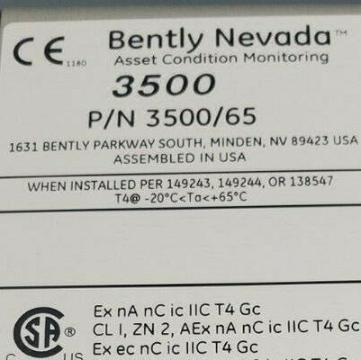 3500/65-02-00 172109-01 Bently Nevada RTD/ Isolated Tip TC I/O Module, External Terminations