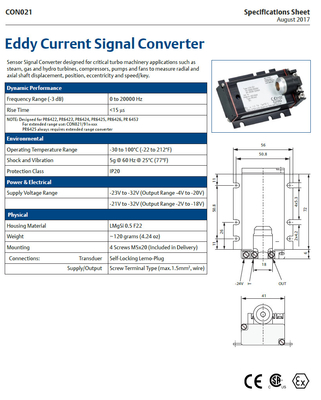 EPRO PR6423/010-100+CON021 8mm Eddy Current Sensor With Signal Converter